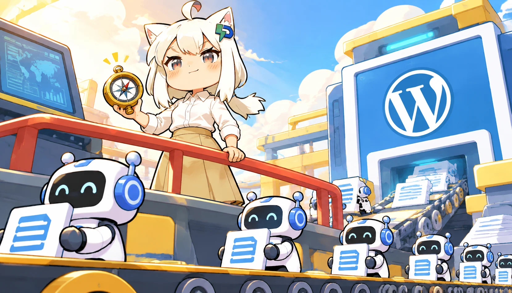 全托管WordPress供稿:ai写作网-智能写作技巧实操要点插图3 编辑站在指挥台前拿选题罗盘并守住红色底线,小机器人沿流水线把文章稳定发布到WordPress,表现人机分工